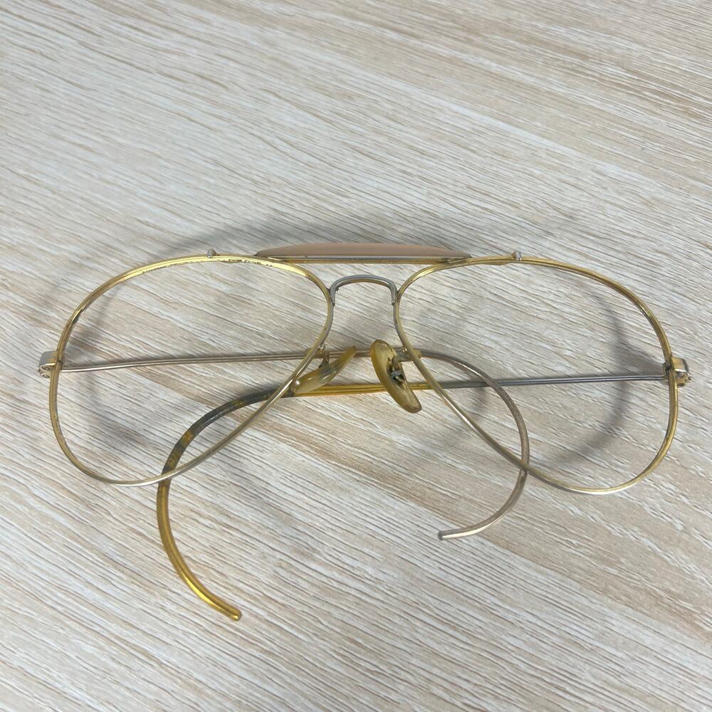 Vintage B&L Ray-Ban Outdoorsman Aviator Sunglasses Gold FRAMES ONLY 58-14 USA